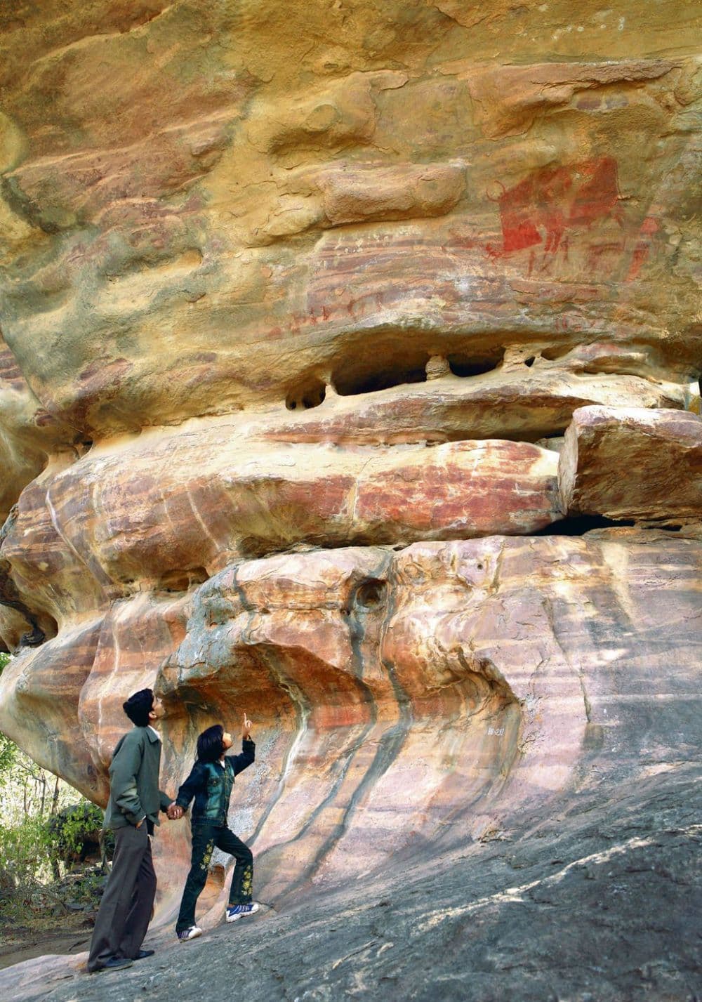 Prehistoric rock paintings at Bhimbetka, Madhya Pradesh